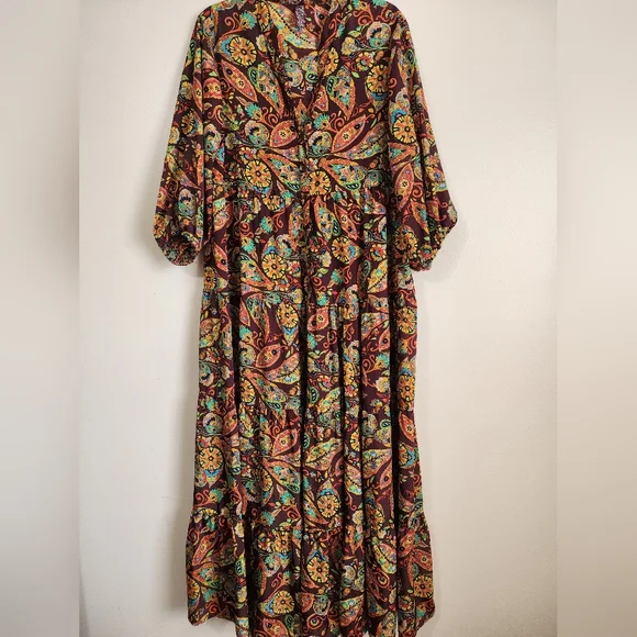 Me 2 Magic Anthropologie Colorful Paisley Print Dress Size 1x - Picture 1 of 4